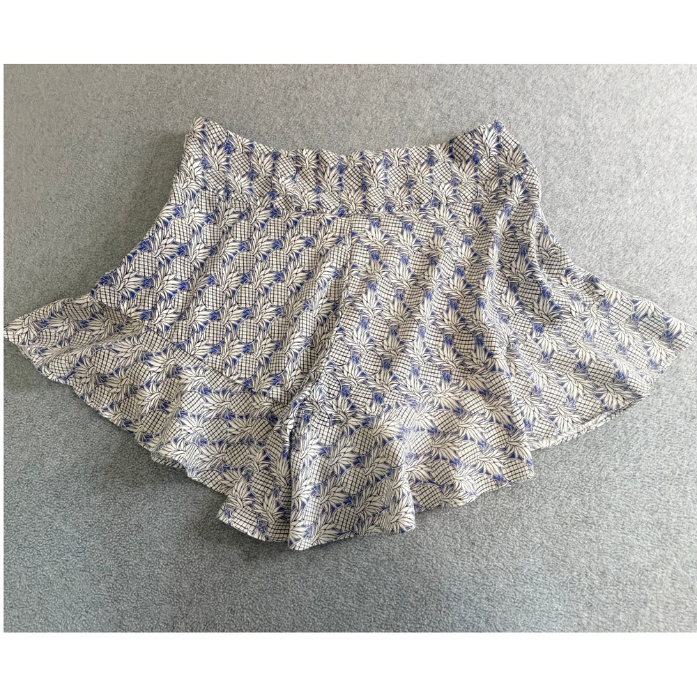 Maeve Anthropologie Pineapple Print Shorts Blue White Size S NWOT